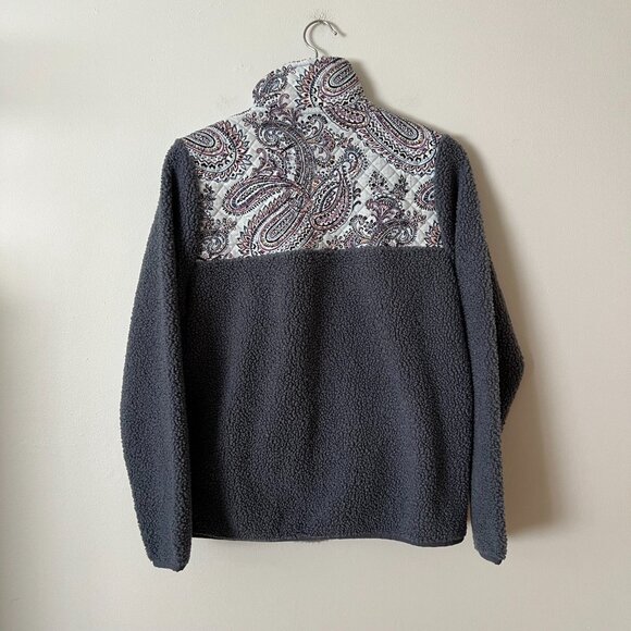 Vera Bradley 1/2 Zip Teddy Fleece Pullover Blue Paisley Women's Size Small - Picture 7 of 9
